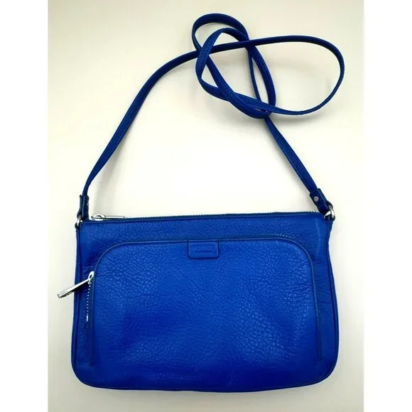 Fossil Bags Fossil Sapphire Blue Riley Mini Leather Crossbody